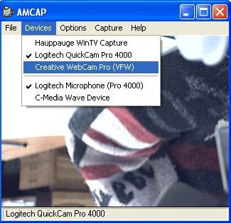 Figure 1: amcap Screenshot